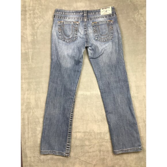True Religion Jeans Womens 29 Low Rise Straight Light Wash Y2K - Picture 2 of 9